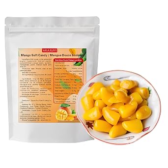 WEIJUEJIYI Mango peeled Gummy candies 250g /8.81 ounces, peeled mango gummy candies, sweet but not greasy, chewy, rich in flavor, birthday party candy
