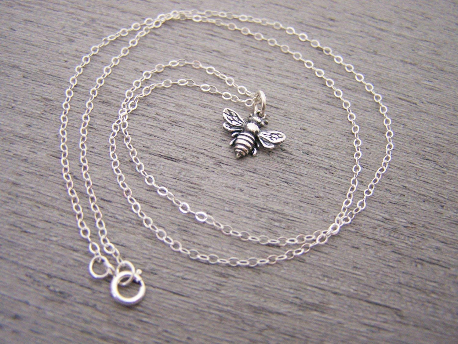 Sterling Silver Bee Necklace – Handmade Dainty Bumblebee Pendant, Gift for Her - Image 6