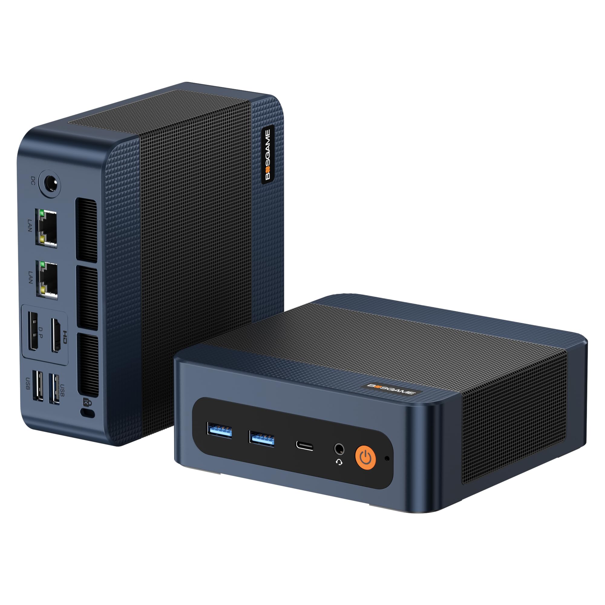 BOSGAME E7 Mini PC, Intel Core 3 100U 16GB DDR4 512GB PCIe SSD | 6C/8T, up to 4.7GHz, Wi-Fi 6/ BT 5.2/ Dual RJ45 LAN, Win 11 Pro 4K Triple Display Mini Computers for Office/Home