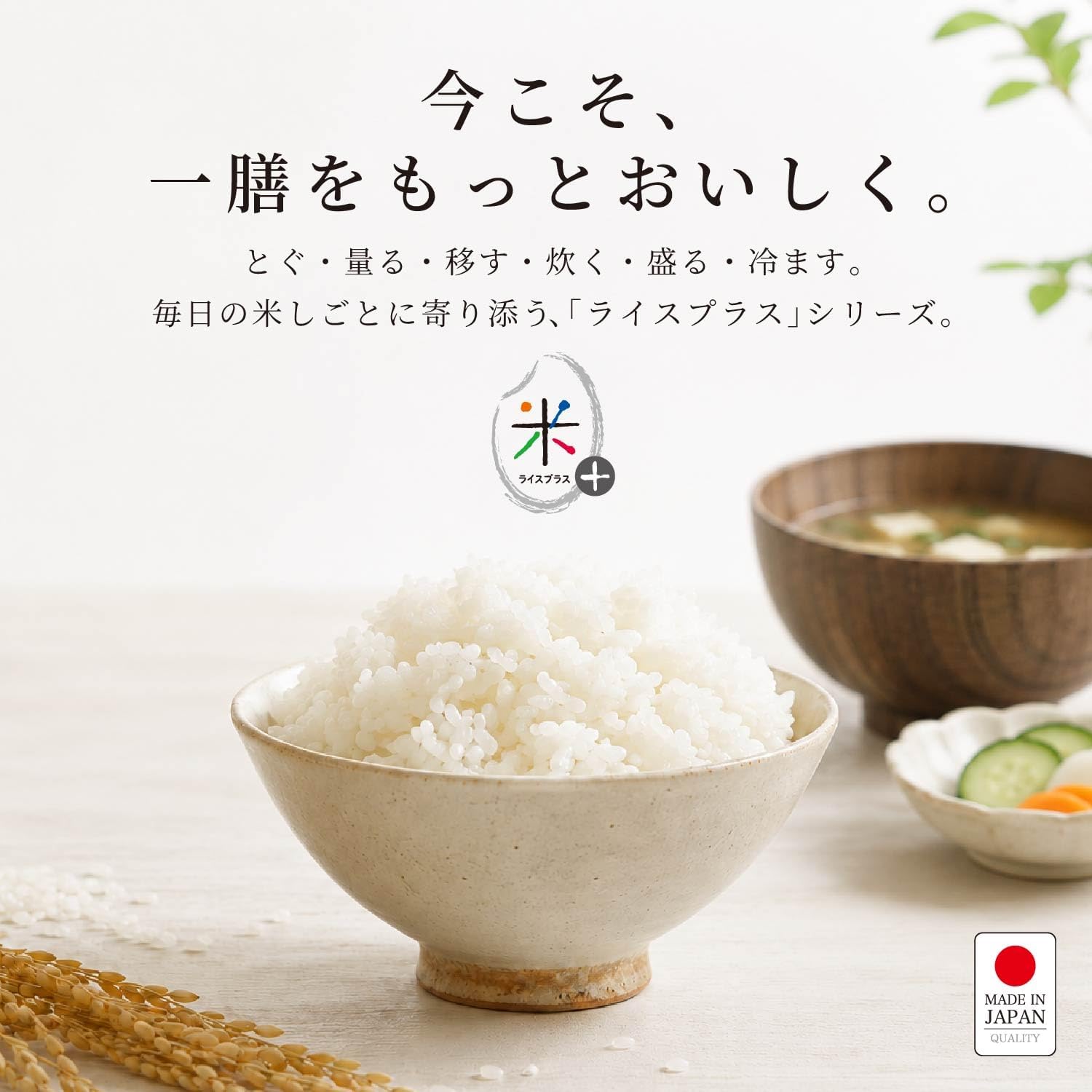 Pearl Metal CC-1912 Rice Sharpening Bowl, Drainable from Bottom, Made in Japan, Rice Plus