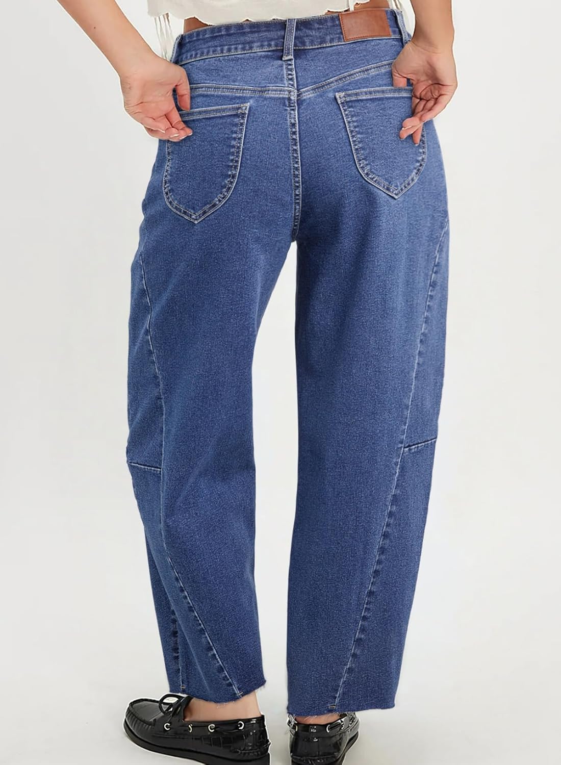 Dokotoo Casual Jeans for Women Loose Baggy Wide Leg Jeans Woman High Waisted Stretchy Denim Pants with Pockets - Image 4