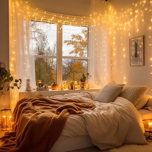 Miniatura 143 de JMEXSUSS Guirnalda de luces LED de 168 pies, 600 luces LED para el día de San Valentín, luces rojas de Navidad con alambre transparente, 8 modos