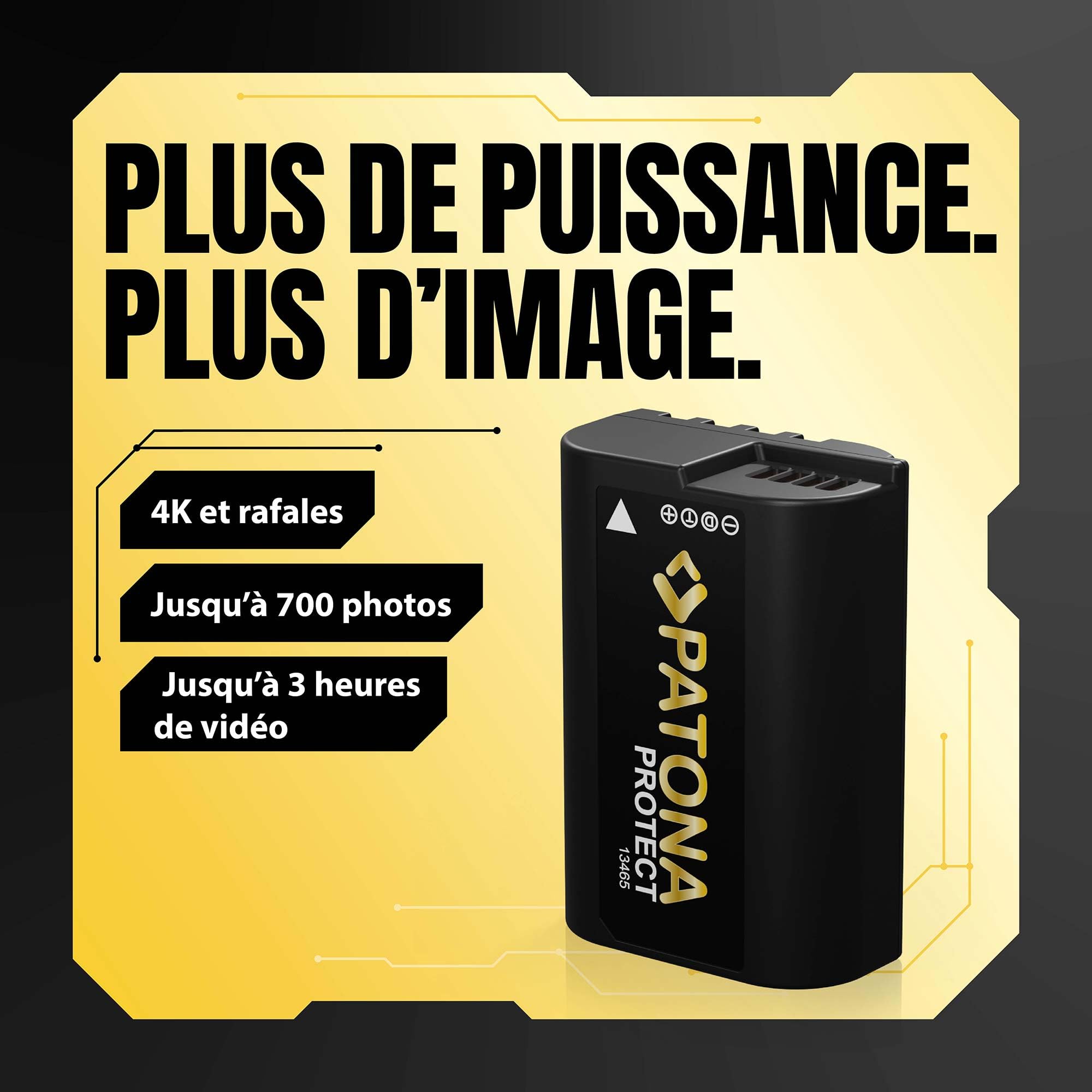 PATONA 2X Protect Batterie pour Panasonic DMW-BLK22 2600mAh