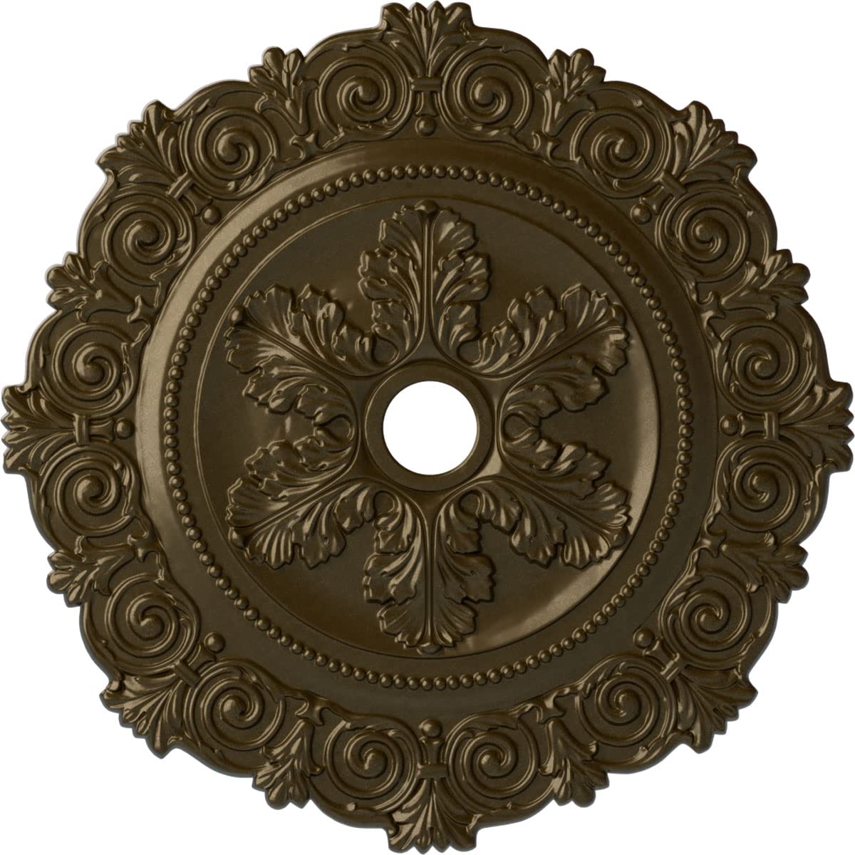 Médaillon de plafond en cuivre antique sculpté pour lustre raffiné