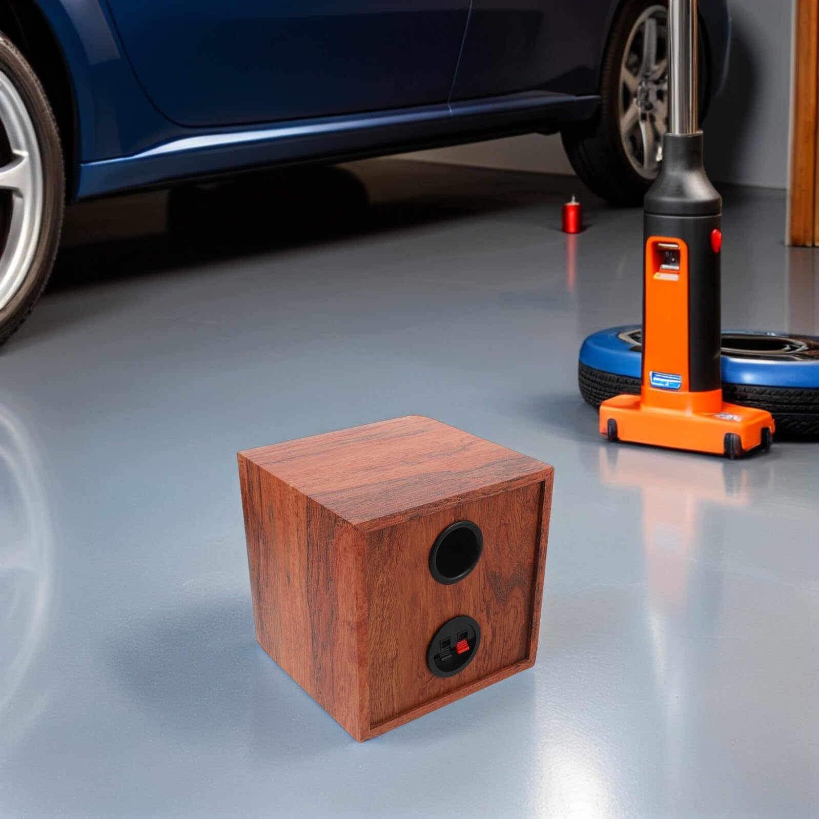 Happyyami Contenitore per Altoparlanti per Auto in Legno da 5 Pollici, Cassa Acustica per Subwoofer Veicolari, Box Audio Portatile per Upgrade e Test Sonoro Automobilistico