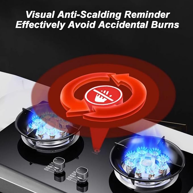 Estufa de Gas 2 Puestos 73 cm Negra con Vidrio Templado miniatura 4