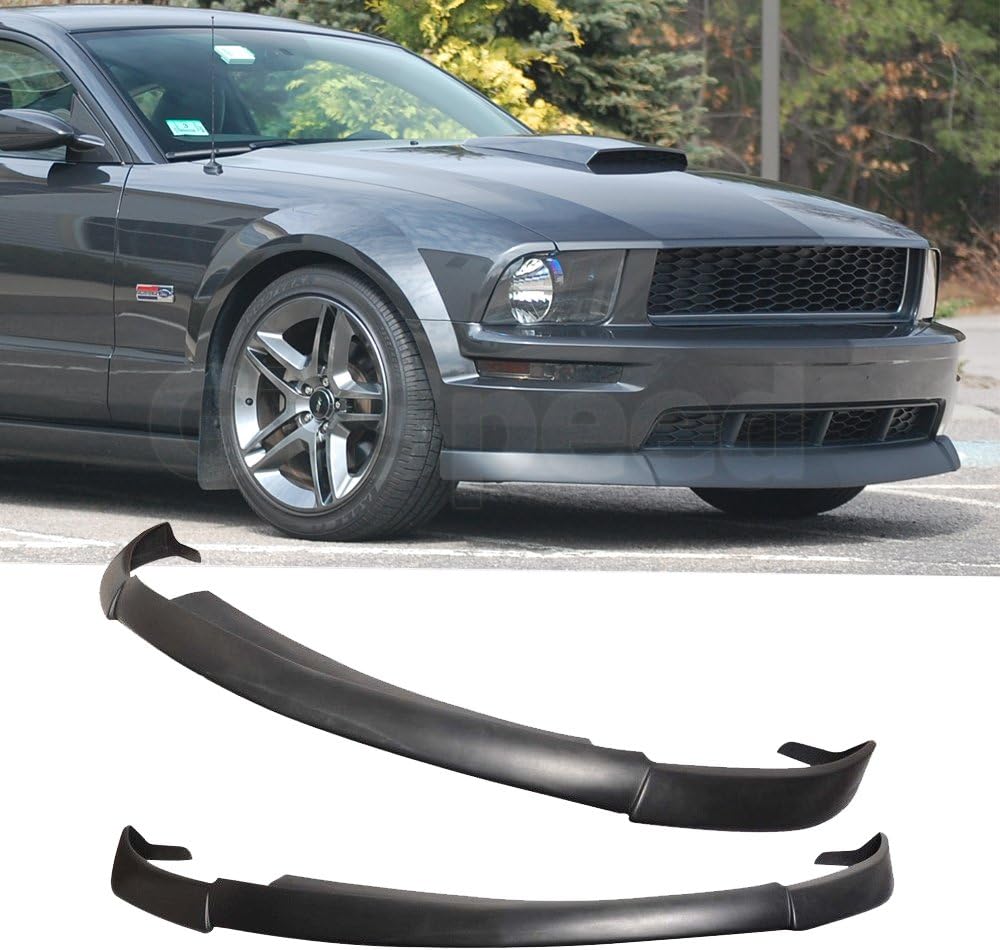 [GT-Speed] Compatible/Replacement for Front Bumper Lip CV Type-2 Style PU Front Lip, 2005 2006 2007 2008 2009 Ford Mustang GT Bumper Only (Not Compatible with Base Bumper)