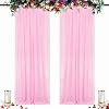 DUOBAO Pink Chiffon Backdrop Curtains 5FTx8FT Romantic Wedding Decor 2-Pack 96 Inch Long Voile Seamless Bright Curtain Drapes for Weddings Bedrooms Parties Photography