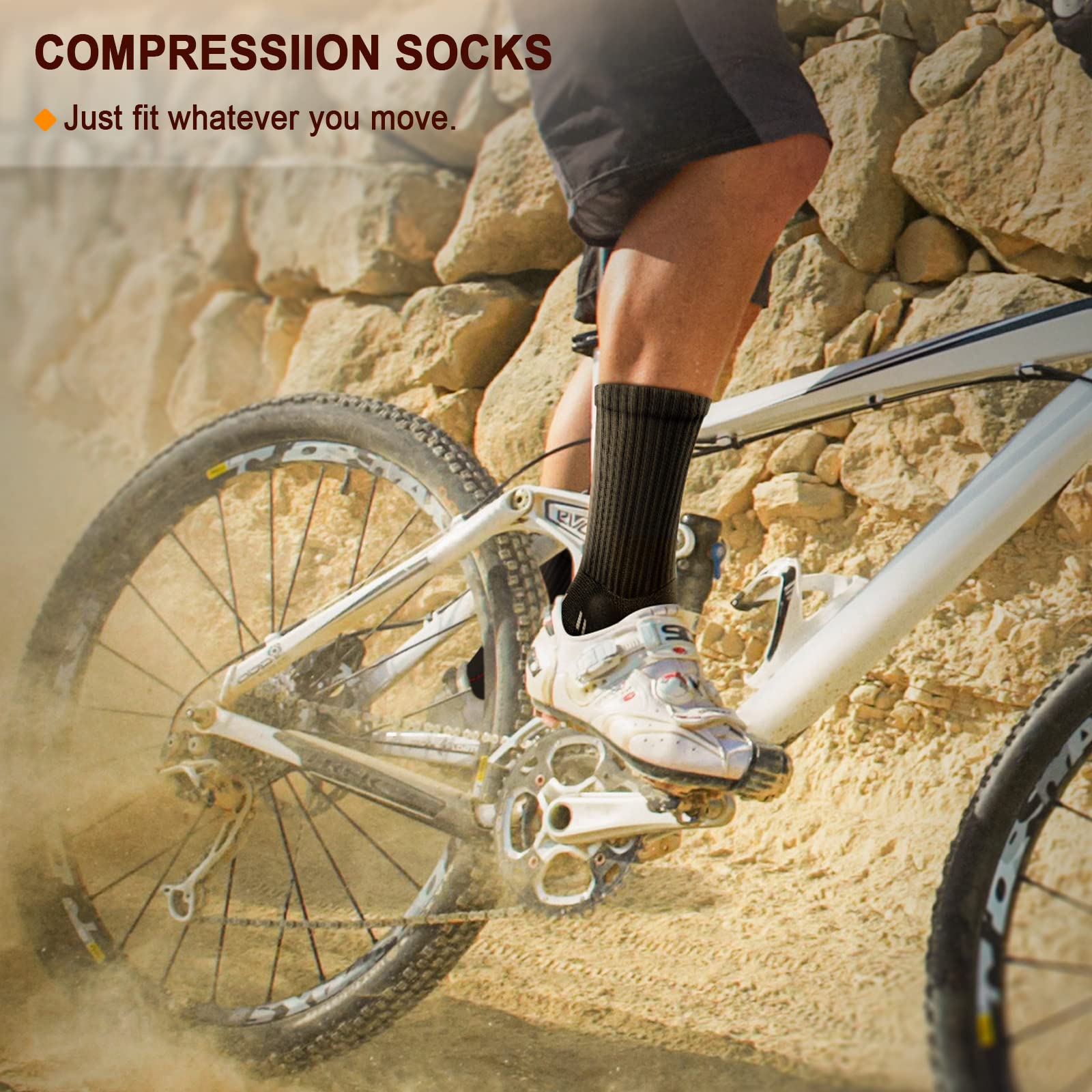 KEMISANT Men's Compression Athletic Crew Socks provide targeted arch support and cushioning for your toughest workouts.