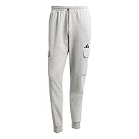adidas Homme Essentials FEELCOZY Fleece Cargo Pant, Medium Grey Heather/Black