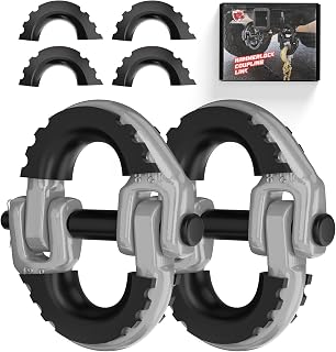AMBULL 2 Pack 1/2" Safety Chain Connector Link, G80 Tow Hitch Hammerlock Coupling Link, Tow Chain Connector with 12000 lbs Loading (Gray)