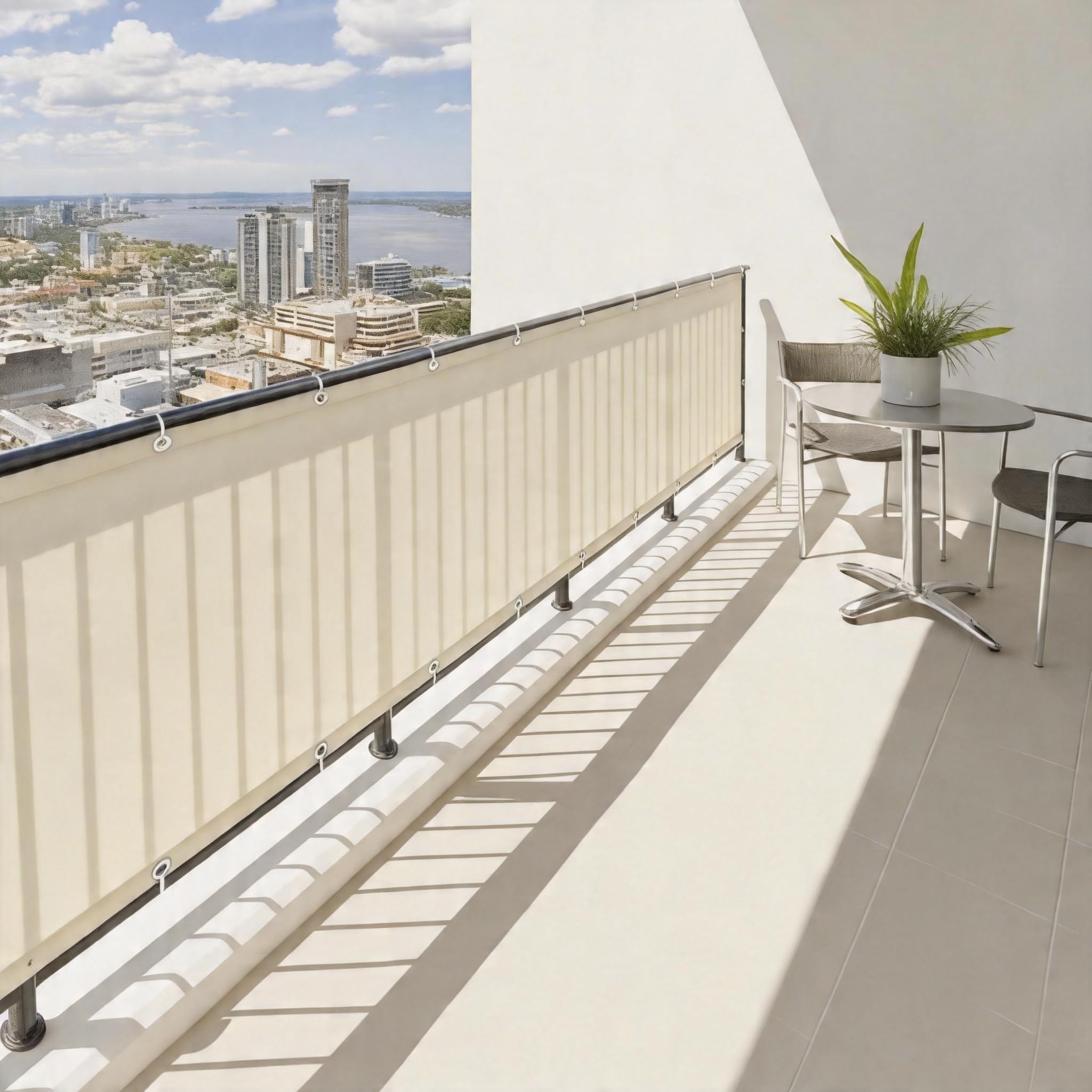 Balkon 150 x 475 cm – odporna na promieniowanie UV wodoodporna i wiatroszczelna osłona siatkowa z klipsami i linką – idealna do użytku na zewnątrz i ochrony pokładu