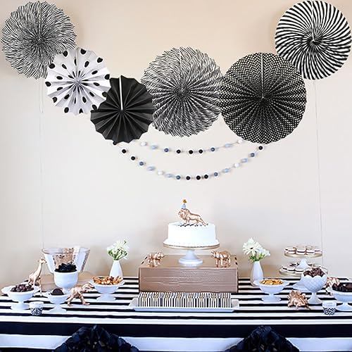Miniatura 5 de ADLKGG - Juego de abanicos de papel para colgar en fiestas, guirnaldas de papel redondas para decoración de cumpleaños, bodas, eventos de graduación