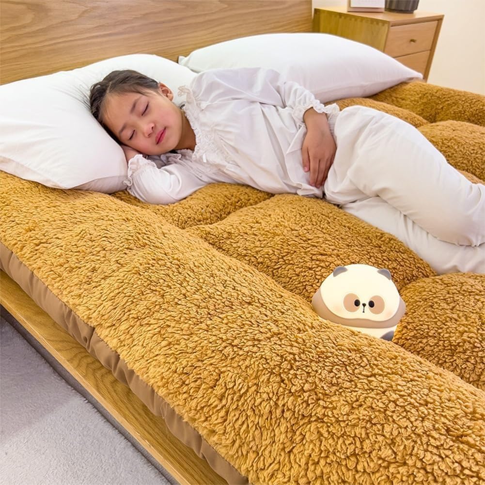 Colchón De Futón Japonés, Colchoneta De Suelo Suave para Dormir Tatami, Colchón De Futón Enrollable Plegable Colchón De Tatami Grueso Japonés Antideslizante Y Transpirable,Marrón,90x200cm