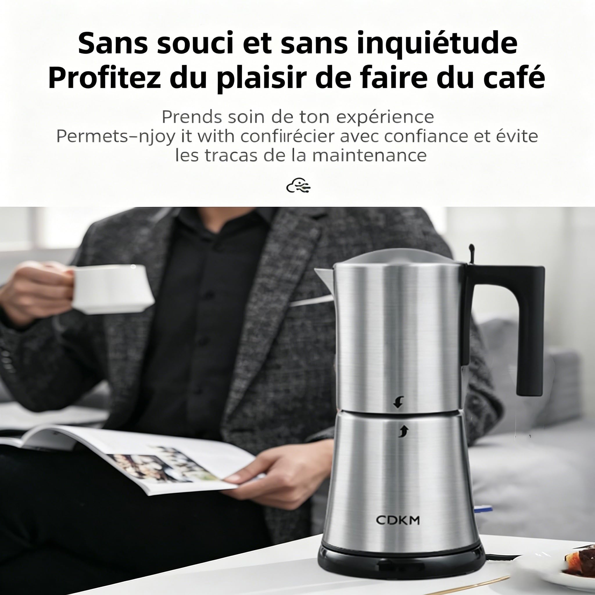Cafetière électrique moka Mise hors tension automatique(340 ml)