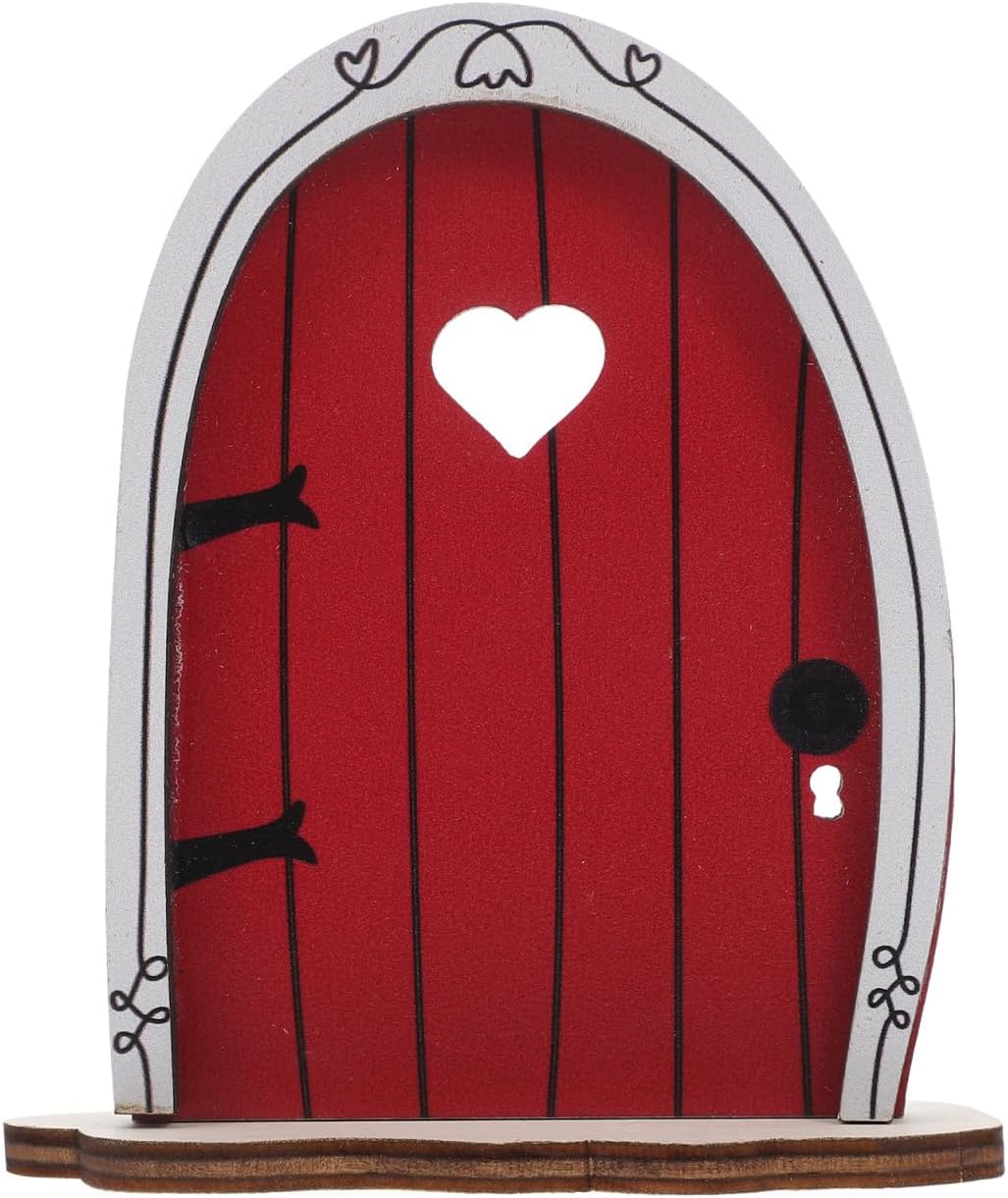 DECHOUS Wooden Fairy Door for Trees Miniature Garden Decor
