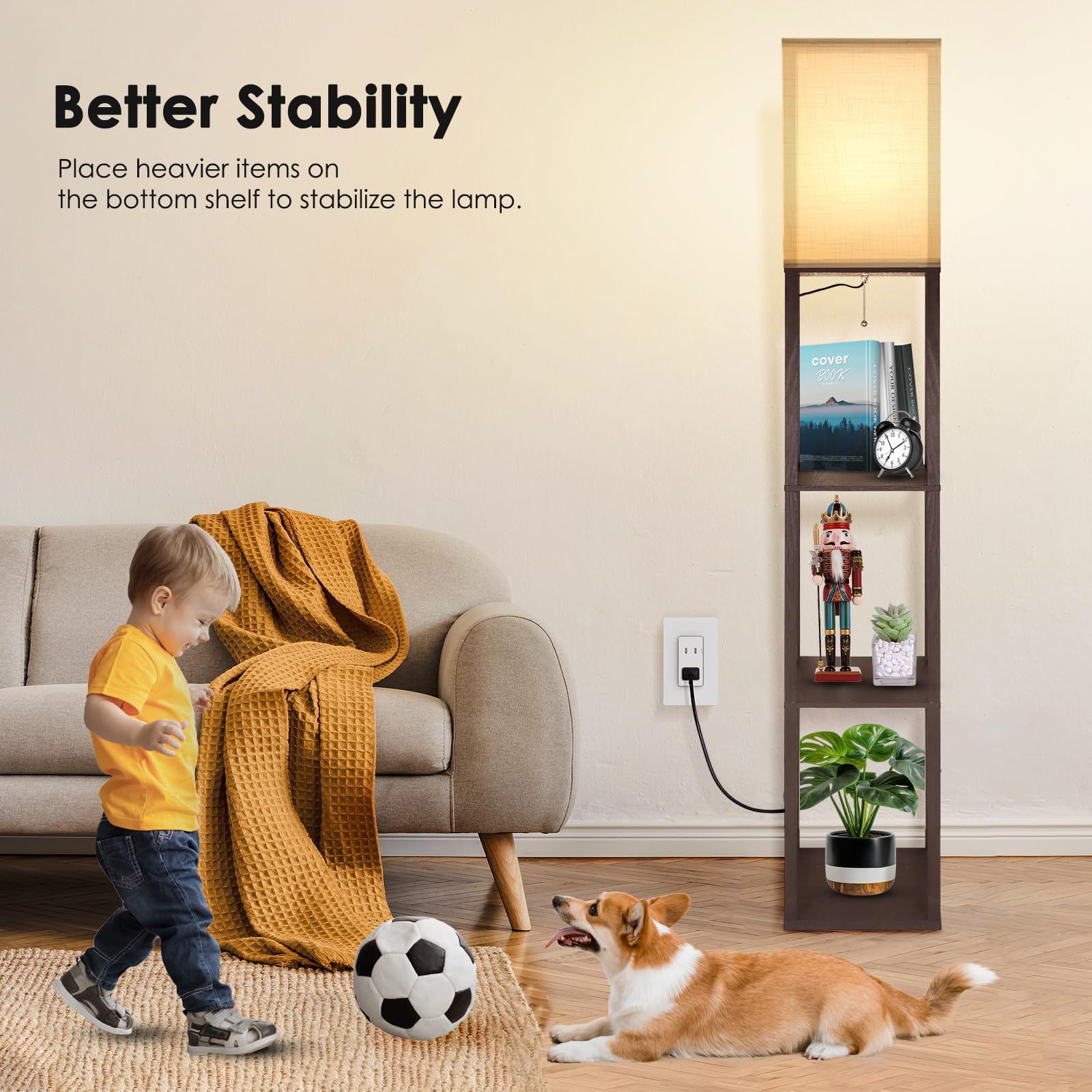 Houten vloerlamp teak | Santa Bars