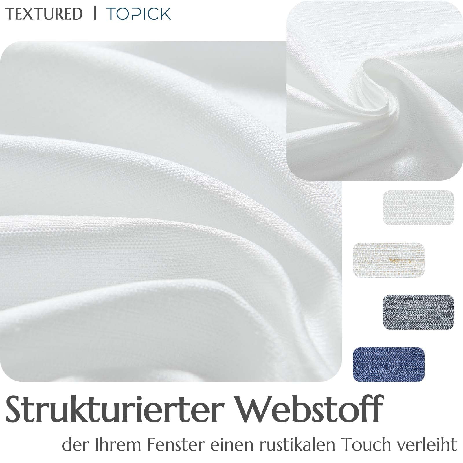 TOPICK Vitrage, linnenlook, bistrogordijn, effen, korte TOPICK Vitrage, linnenlook, bistrogordijn, effen, korte