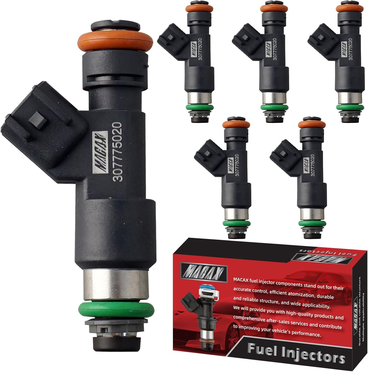 Set of 6 Fuel Injectors 307775020 FJ1095 Replacement Compatible with Volvo S60 2011-2016 S80 2008-2013 XC60 2010-2013 2015-2016 XC70 2009-2013 3.0L L6 - Replaces 852-12260 800-2131N 297500-0620