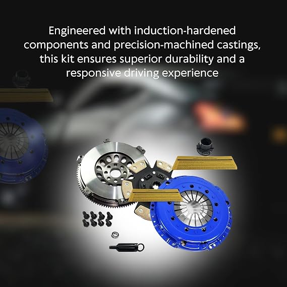 FX Stage 3 Clutch Kit With Chromoly Racing Flywheel - Compatible With BMW 325-28 525-28 M3 Z3 E34 E36 E39 - Enhanced Torque - Ideal Match For Vehicles Performance