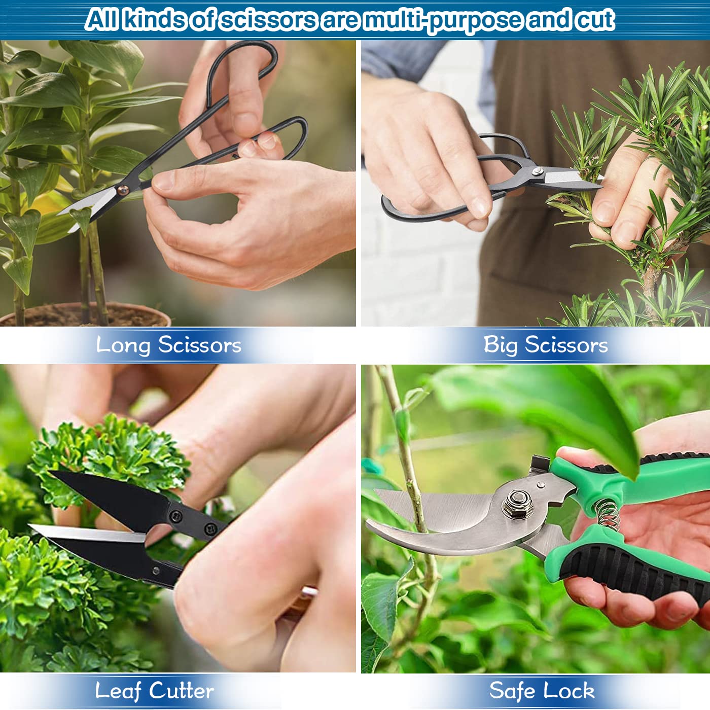 DEWINNER Bonsai Set 24 Piece, Garden Tool Kit, Beginner Gardener Bonsai Gardening Set, Machete, Storage Bag, Gardening Trowel, Mini Rake and Spade, and Garden Gloves (Gants de Jardinage)