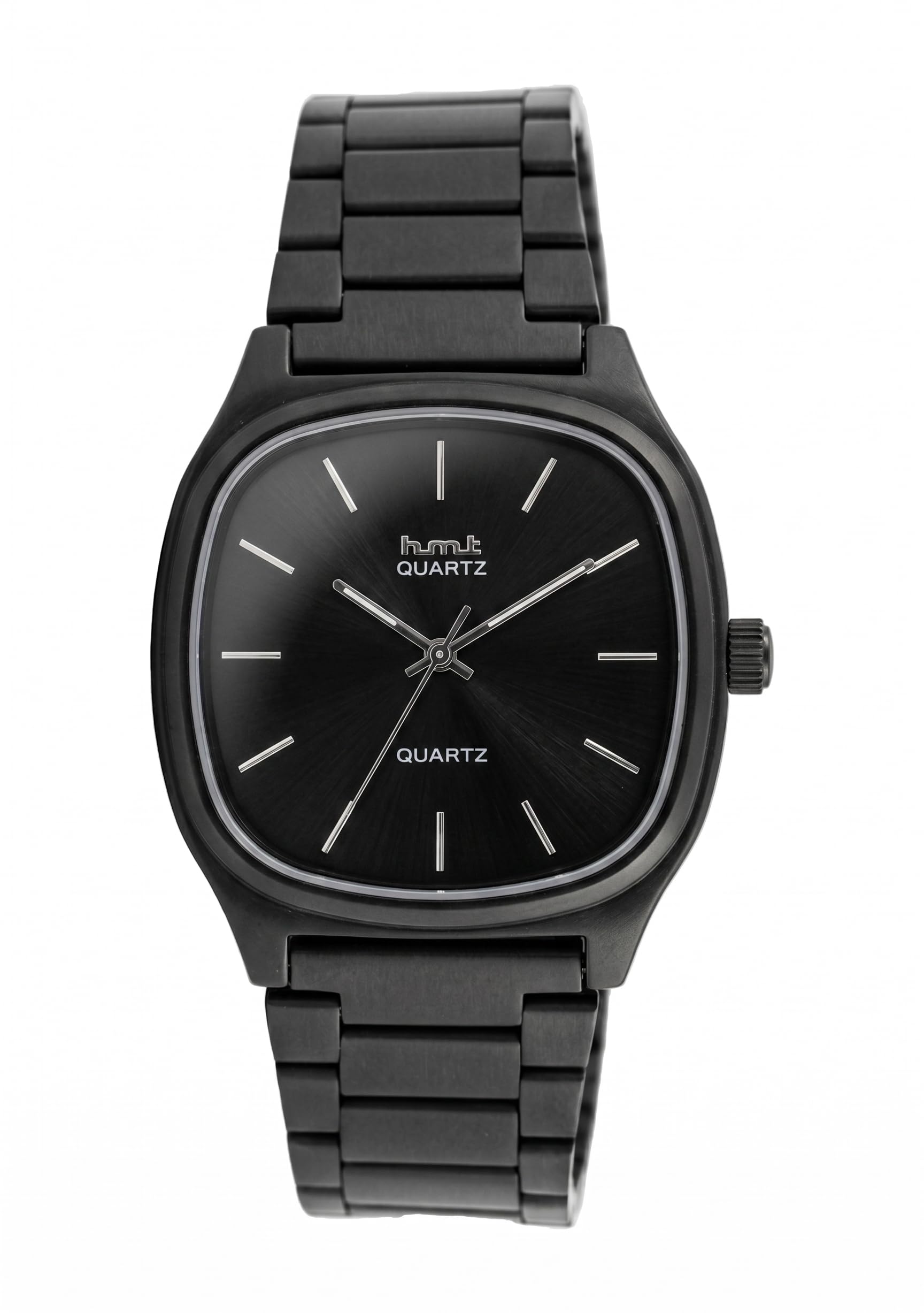 HMTTT Quartz Men's All-Black Minimalist Analog Watch with Matte Metal Strap & Dark Sunburst Dial-image-31