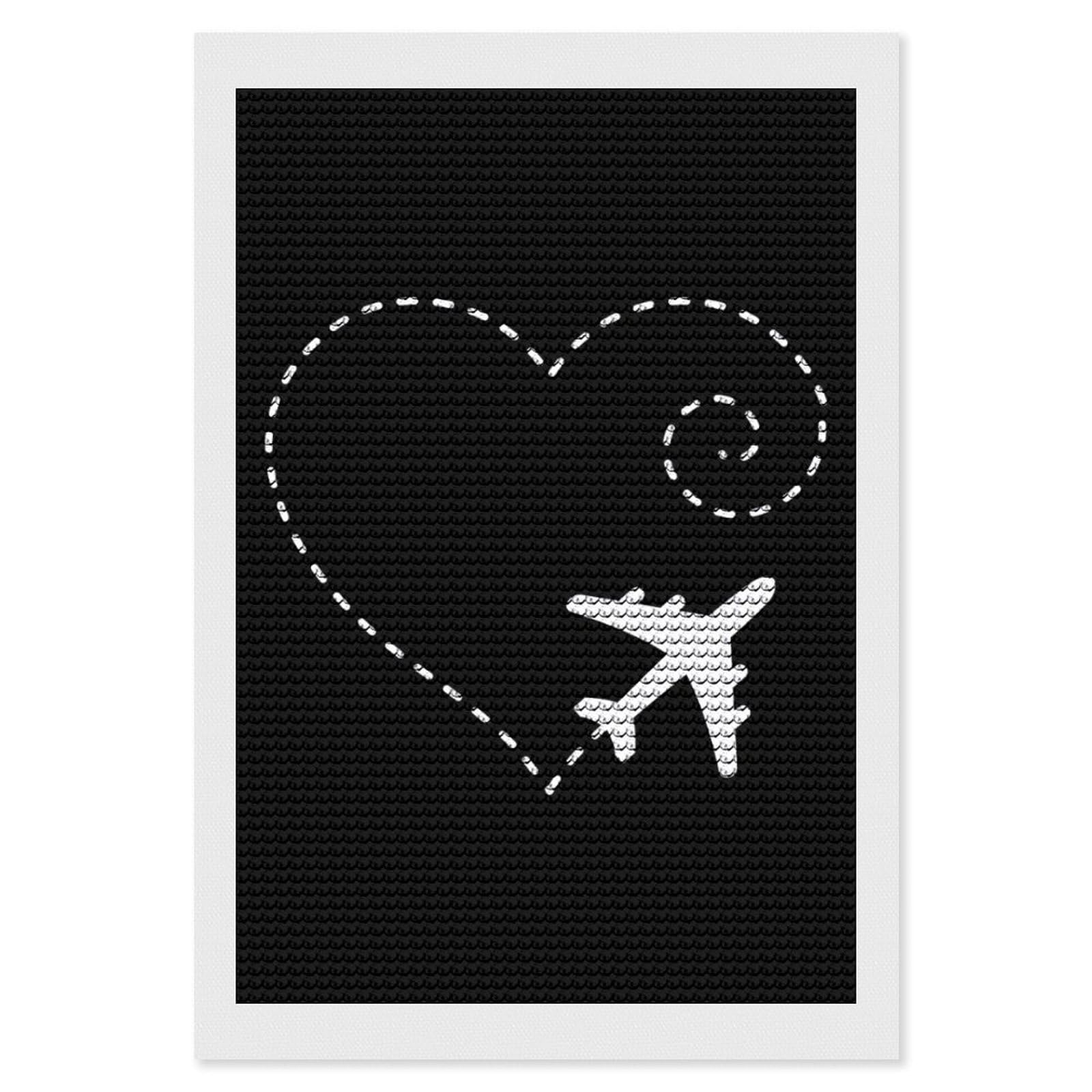 Nclqvjxzkhw Style Airplane Heart Diamond Art Painting For Adult Round Diamonds Pictures Arts Crafts Home Wall Decor 8"X12"
