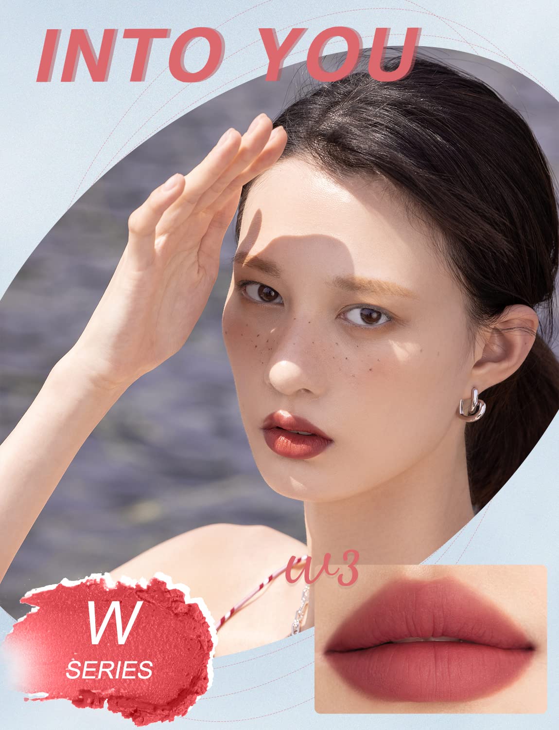 INTO YOU Matte Lipstick, Super Stay Lip Mud for Women, Lip Stain Long Lasting Waterproof, Lip Color Soft Lightweight, Smooth Lip Clay Mousse, Dual-Use For Lips And Cheek, Red Lipstick (W3) - Image 2