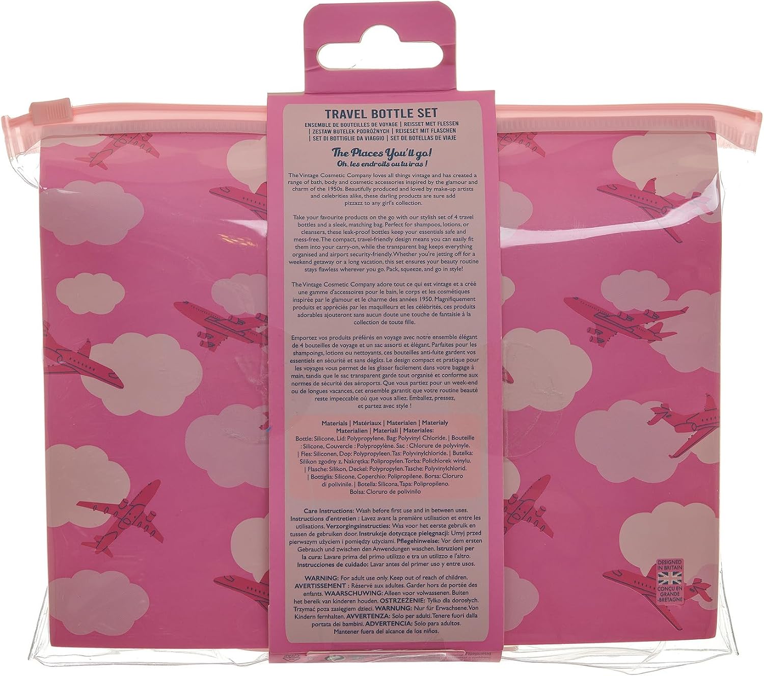The Vintage Cosmetic Company 4Pcs Silicone Travel Bottles with Zipper Bag, Leak-Proof Silicone Portable Bottles, Suitable for Carrying Shampoo, Lotion, and More on the Go