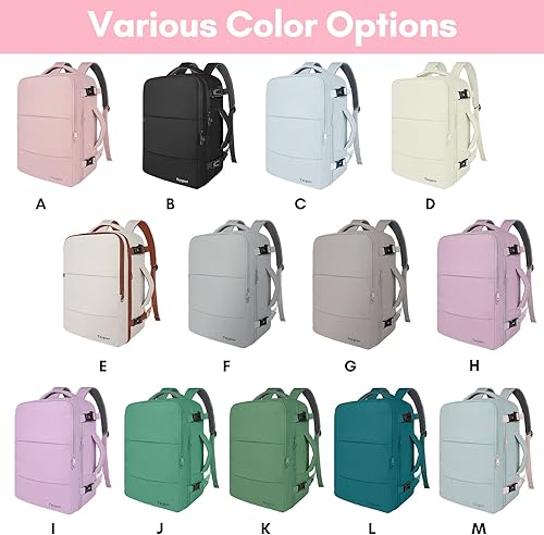 Miniatura 2 de Taygeer Mochila para laptop para mujer, mochila de viaje grande con compartimento para laptop de 17.3 pulgadas, mochila de mano de 40 l amigable con