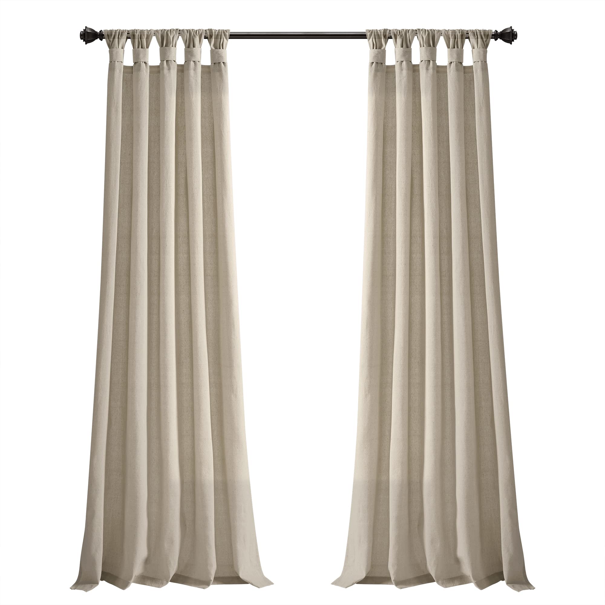 Lush Decor Juta wiązana zakładka górna zasłona okienna para paneli, 274 cm dł. x 114 cm szer