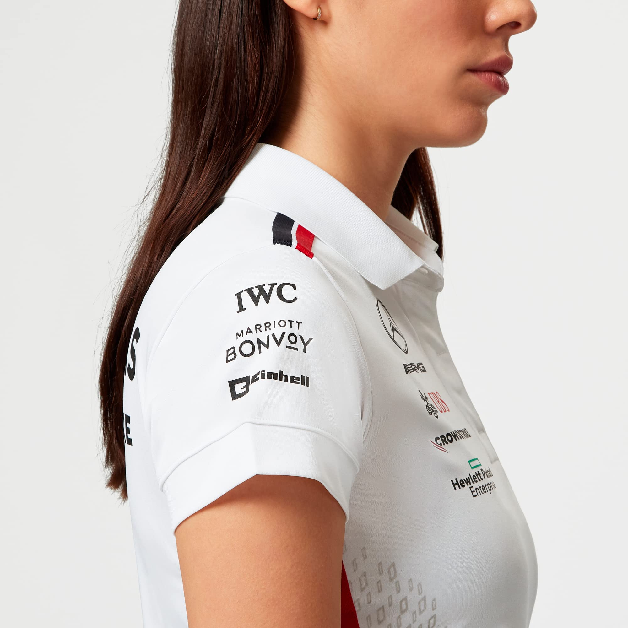 Mercedes AMG Petronas Formula One Team - Polo del Equipo para Mujer 2023 - Blanco - Talla: M