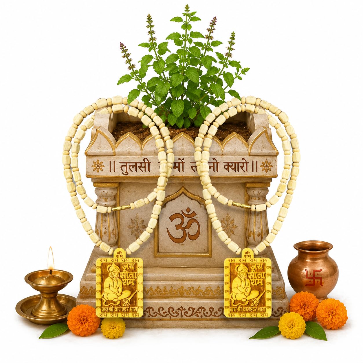 Bageshwar Dham Tulsi Mala - Hanuman Pendant -8