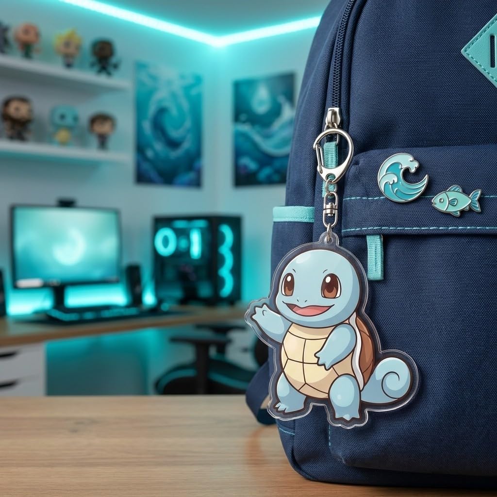 PumpCar Acrylic Keychain 2-inch Double-Sided Charm Key Ring with Metal Clip Backpack Charm Bag and Car Key Accessory image 4