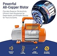 Vista 6 de BACOENG Juego de bomba de vacío de CA de 3.6CFM y medidor – Kit de bomba de vacío mini split doméstico para refrigerantes R410A – con adaptador mini