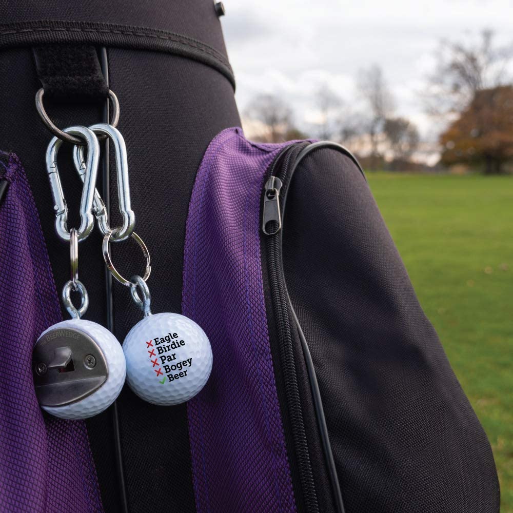 Unique Golf Gift, The BeerWedge, Bottle Opener, Keychain, and Carabiner made from REAL Golf Ball