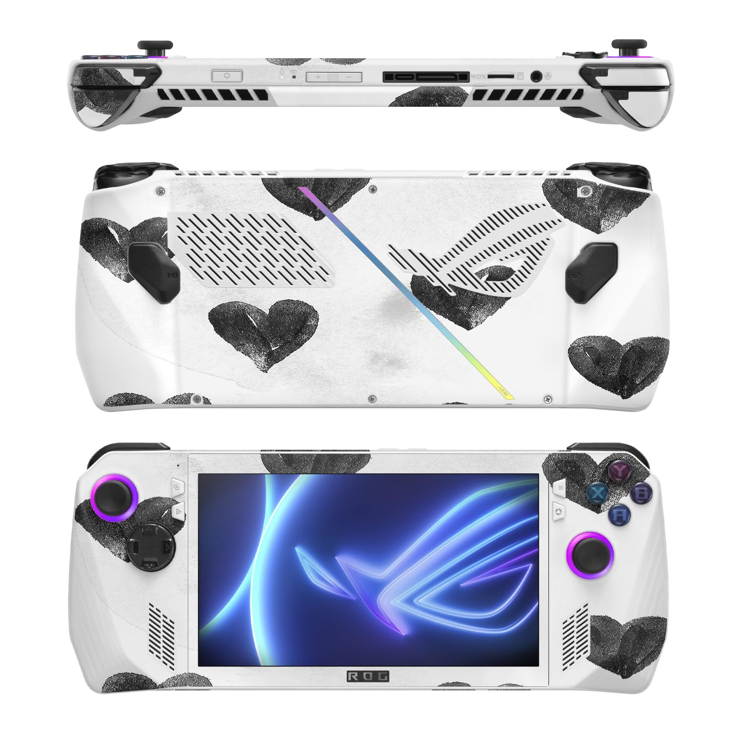 MightySkins Skin Compatible with Asus ROG Ally - Ink Hearts | Protective, Durable, and Unique Vinyl Decal wrap Cover | Easy to Apply, Remove, and Change Styles