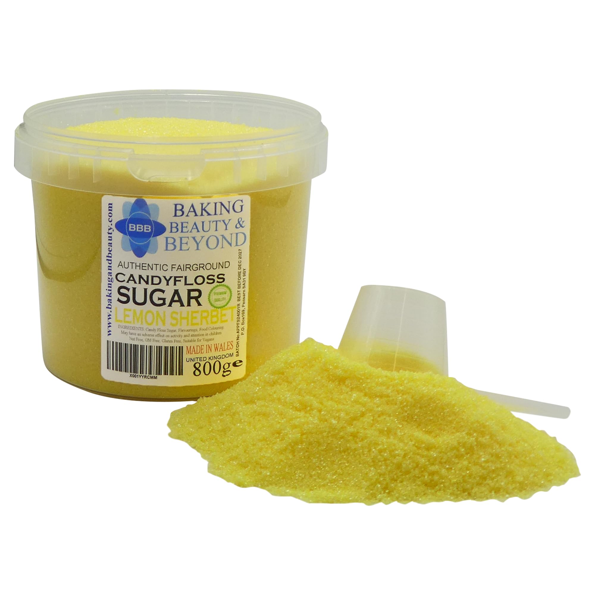 Baking Beauty and Beyond Premium Candy Floss Sugar 800g - Lemon Sherbet Flavour — image 1