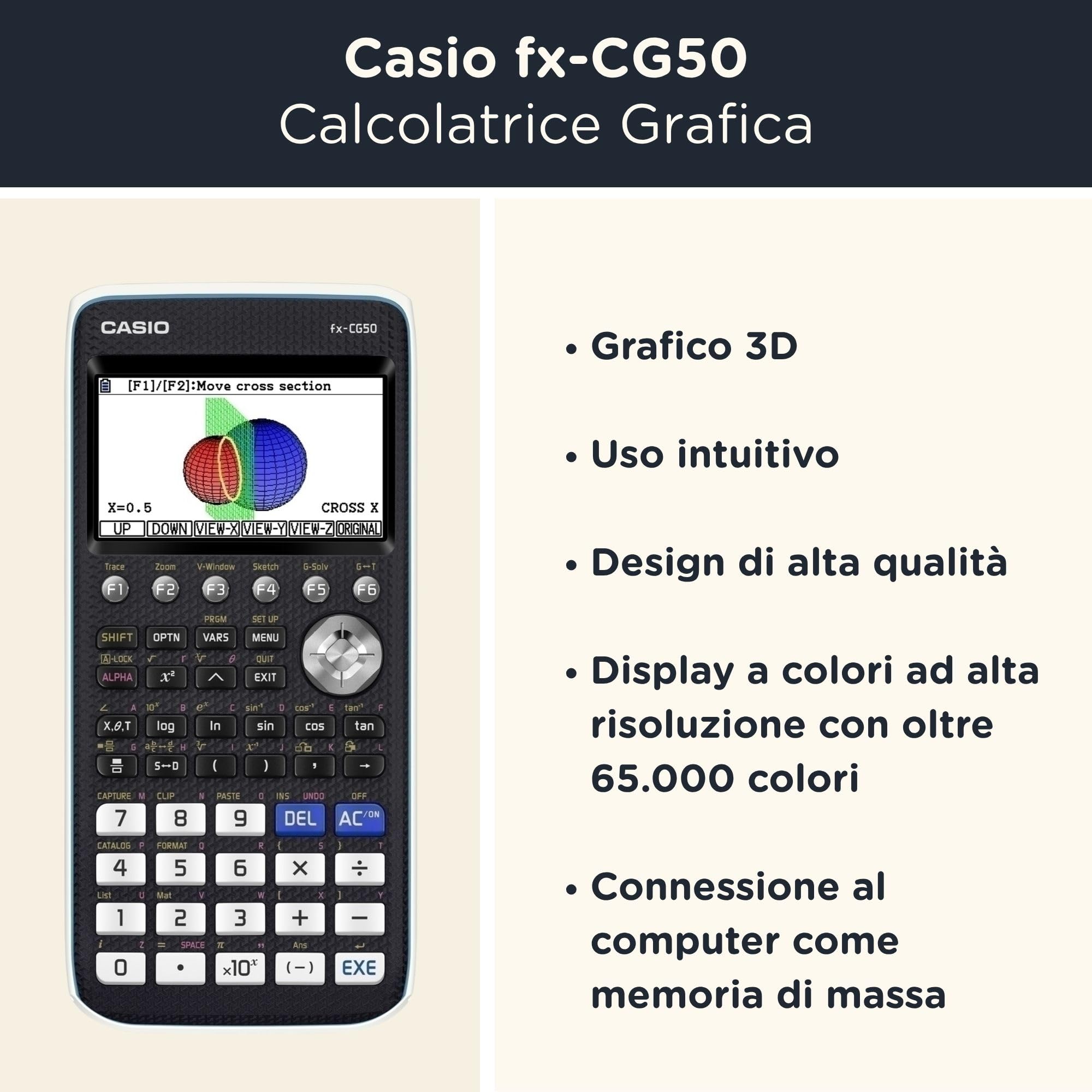 Calcolatrice Casio FX-CG50 con custodia protettiva di Calcuso, Grafica
