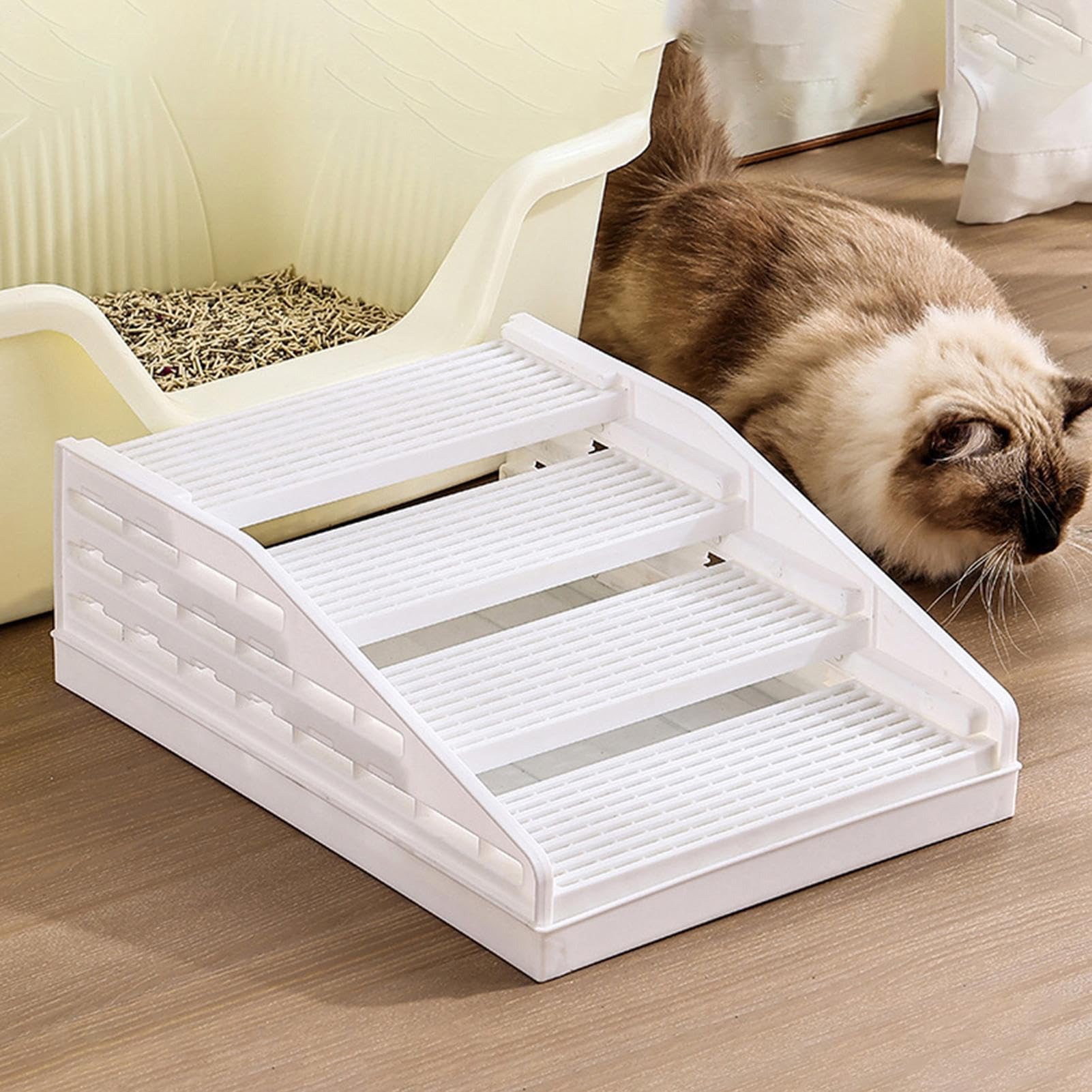 Mata pod kuwetę Odłączana, Antypoślizgowa, Przeciwrozpryskowa | Schodki dla Kota, Mata Pod Kuwetę Dla kociąt do zabawy w domu, mieszkaniu, salonie, sypialni, łazience, na balkonie, w