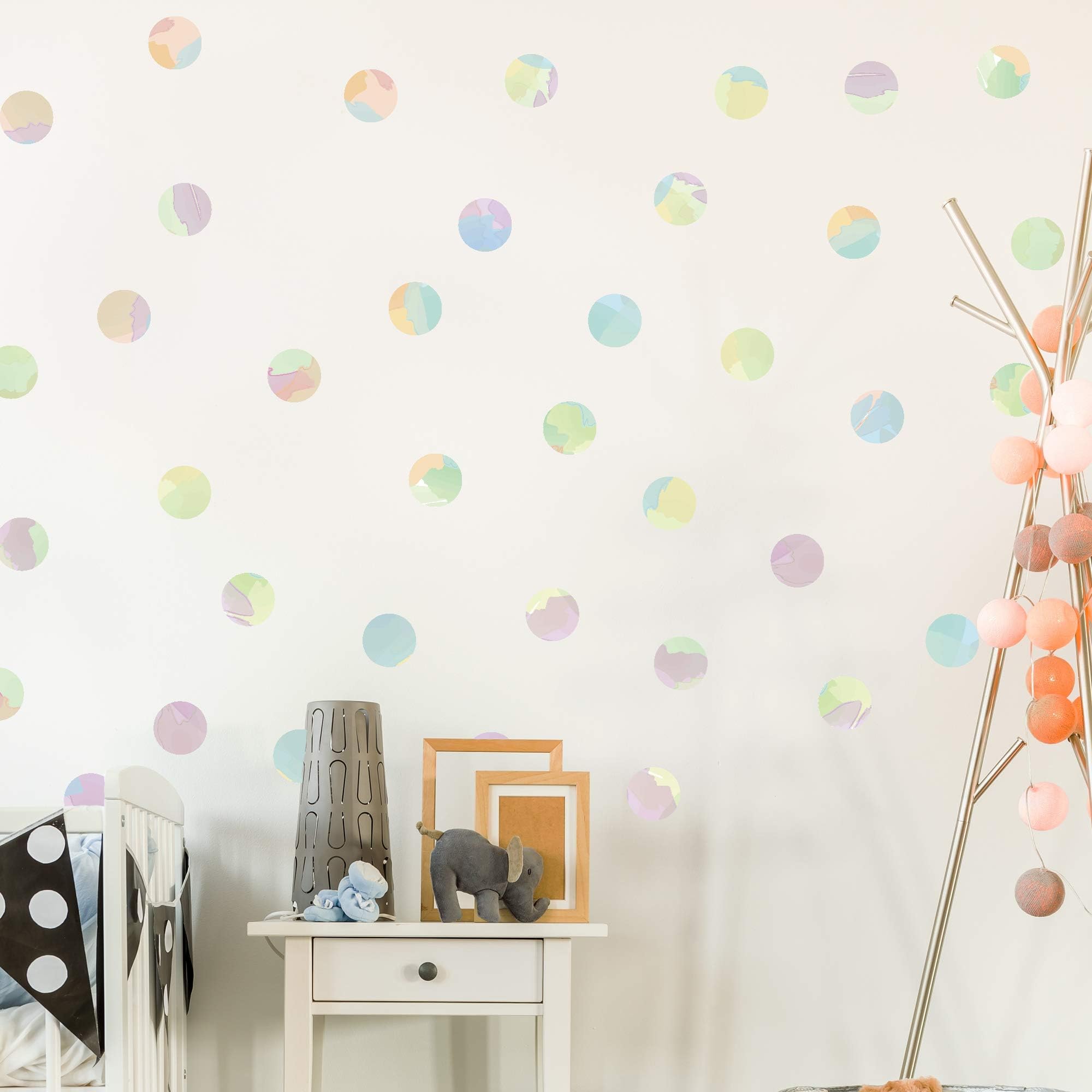 DesignDivil 80 x Beautiful Watercolour 2'' Polka Dot Vinyl Wall Stickers. Peel and Stick WP11