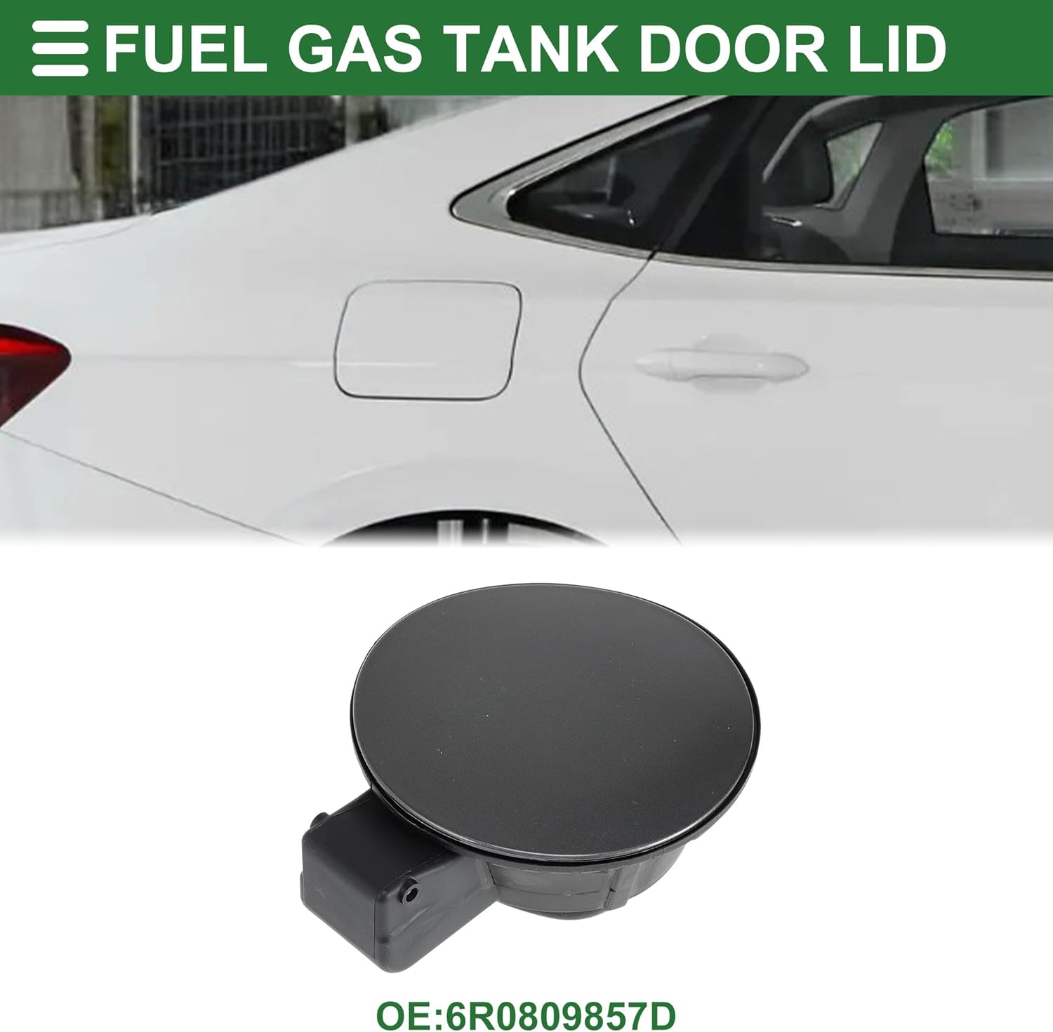 Motoforti Fuel Tank Door Cap for Volkswagen Polo 2011-2018 Fuel Filler Flap Cover Clip Type No.6R0809857D Gray ABS Fuel Filler Door Gas Cap