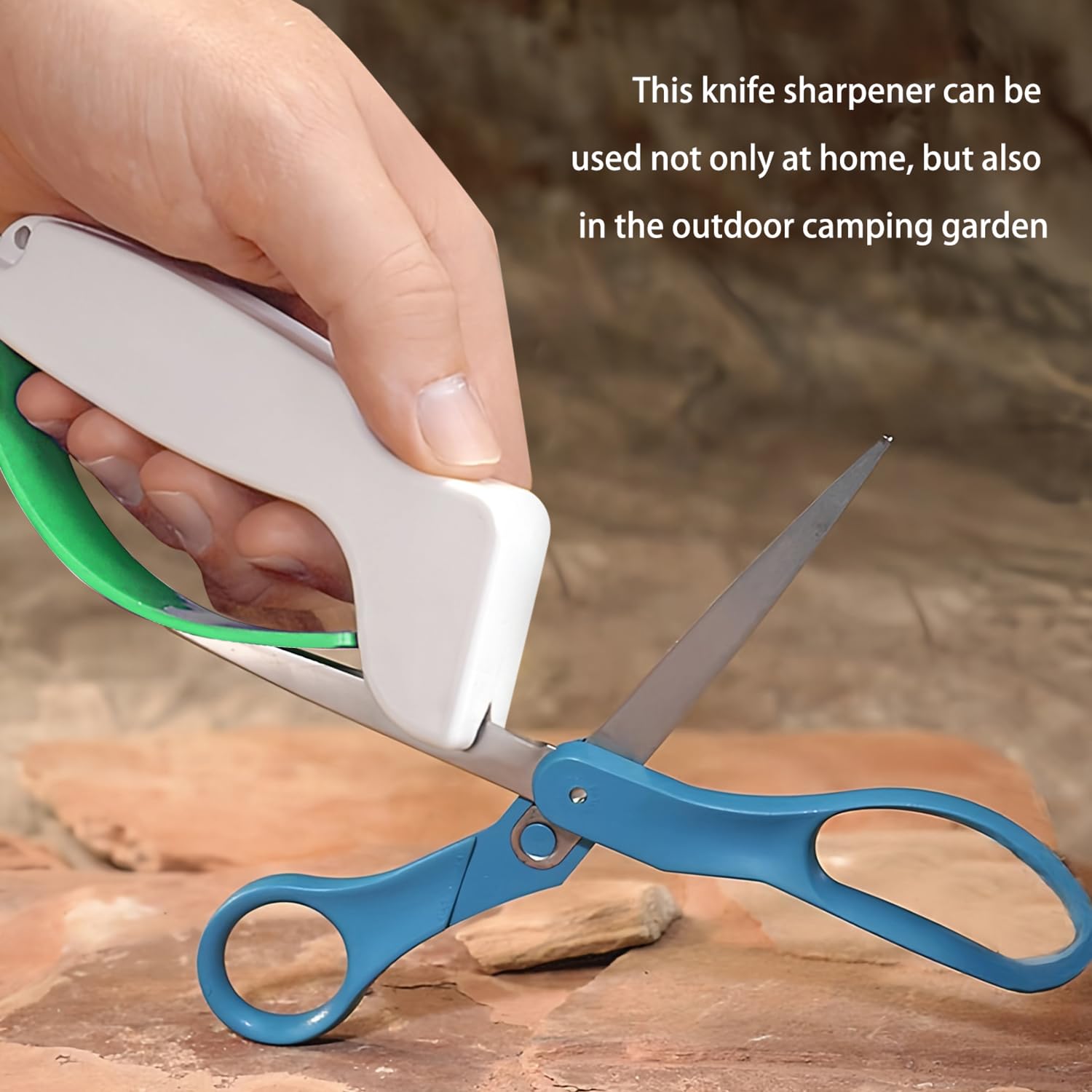 1 Affilacoltelli Manuale Portatile per Cucina e Giardino, Strumento per Potatura, Siepe, Dispositivo da Esterni