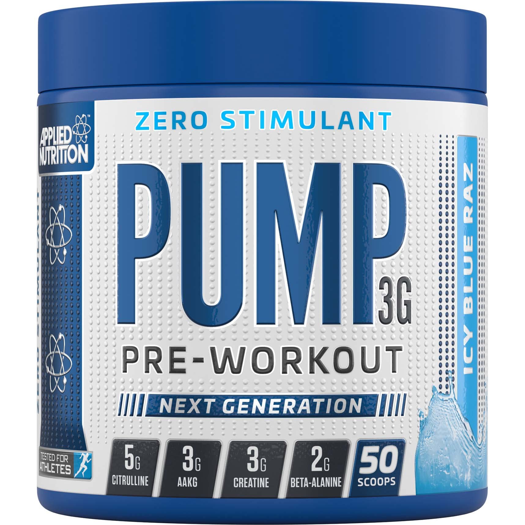 Applied Nutrition Pump Pre Work Out 3G Zero Stimulant Icy Blue Razz 375g