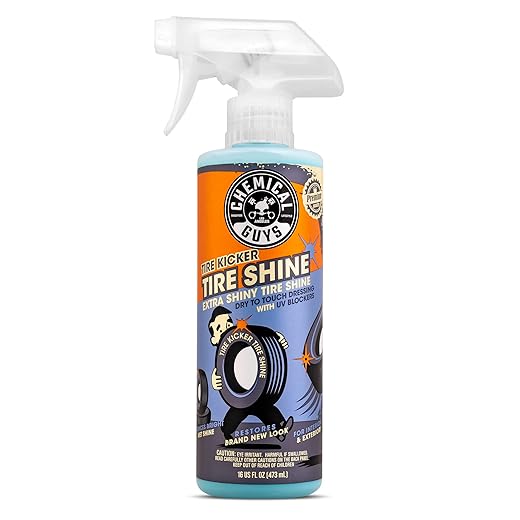 Chemical Guys Tire Kicker Sprayable Extra Glossy Tire Shine Spray, Dry-to-Touch Dressing - Restores Wet Look to Rubber, Vinyl, and Plastic, Safe for Cars, Trucks, Motorcycles, RVs, and More - 16 oz