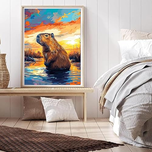 Miniatura 3 de Pintura artística de diamante 5D DIY lindo animal de 12 x 16 pulgadas para adultos principiantes. Bordado redondo de diamantes de imitación para