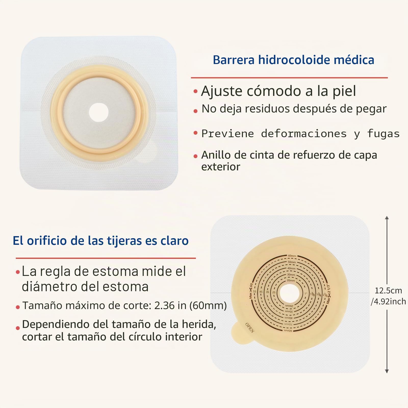 DERAYMI 60 bolsas de ostomía de dos piezas con cierre de | Bolsa de colostomía con superficie plana, chasis hidrocoloide accesorios para estoma (40 bolsas + 20 piezas de barrera)