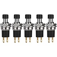 Vista 7 de 5 piezas de interruptor de botón de presión de tipo de cierre automático SPST Dash ON/Off azul AC 250V/3A