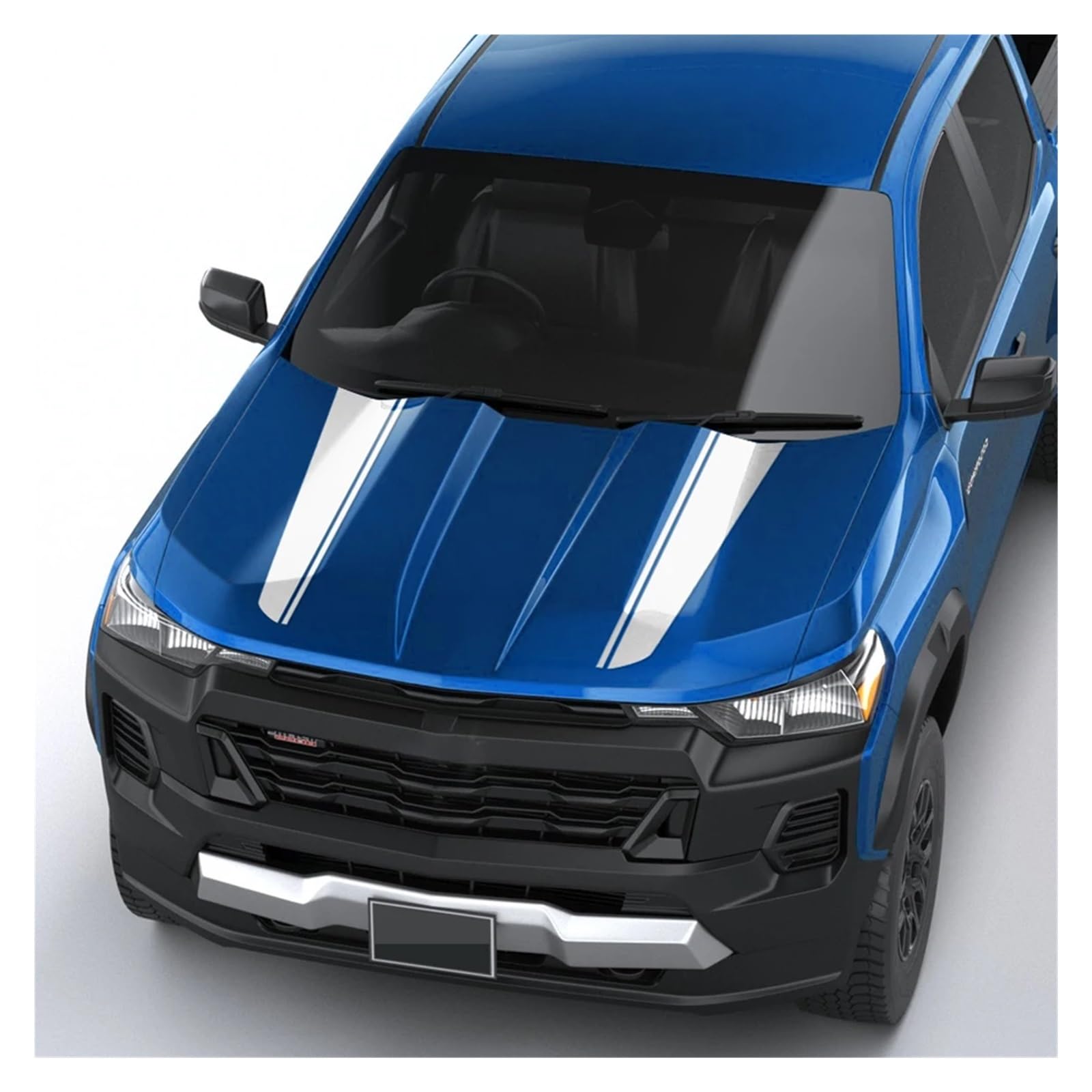 Auto-Motorhauben-Rennstreifen-Kit-Aufkleber, kompatibel mit Colorado 2023-heute, Vinyl-Grafikdesign-Aufkleber-Zubehör(GLOSS RED)
