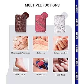 AIRSEE Sanding Bands for Electric Nail Drill 100 Piece Set 120 Grit Coarse Acrylic File Attachments Professional 1 Sander Mandrel Bit Beauty Salon Accessories Manicure and Pedicure Finger Callus Pink